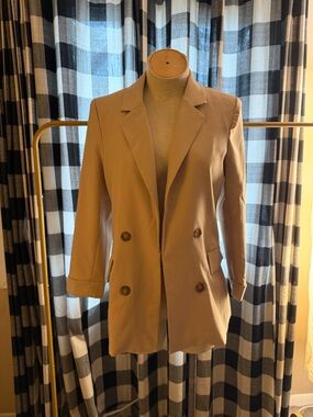 Love Tree Double-Breasted Tan Blazer